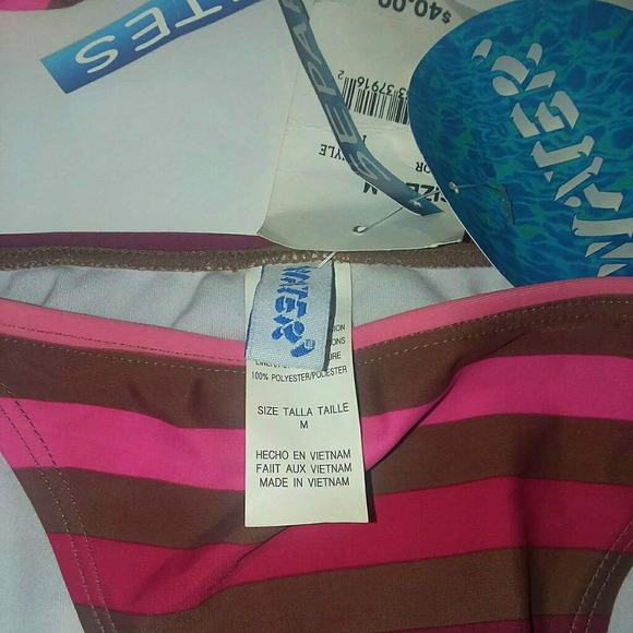 NWT Striped Bikini With Sequin Accents - Picture 6 of 7